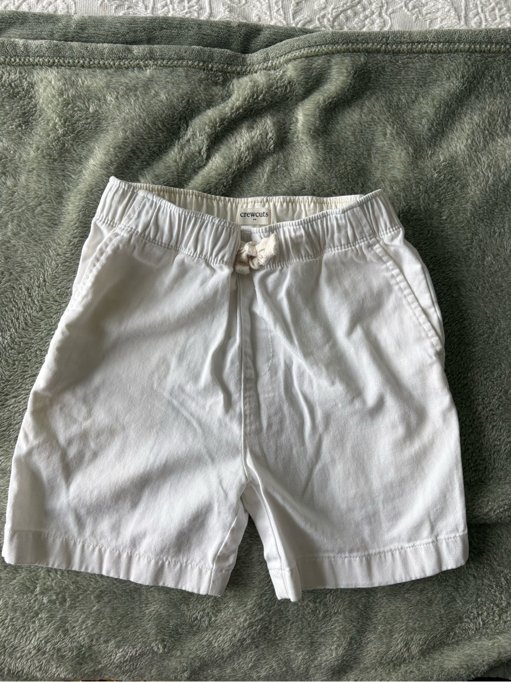 Crewcuts Soft White Elastic Waist Shorts
